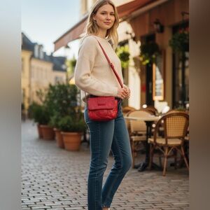 Hobo International Red Leather Crossbody Bag